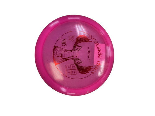 Vist Large View of Product Image Which is Used Westside VIP STAG Disc Golf Driver Pink 173g
