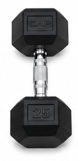 Vist Large View of Product Image Which is New RUBBER DUMBBELL 25 LB