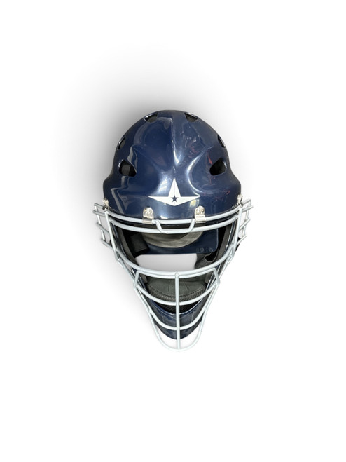 Vist Large View of Product Image Which is Used All Star CATCHERS HELMET Catchers Helmet w/Mask Navy Blue One Size