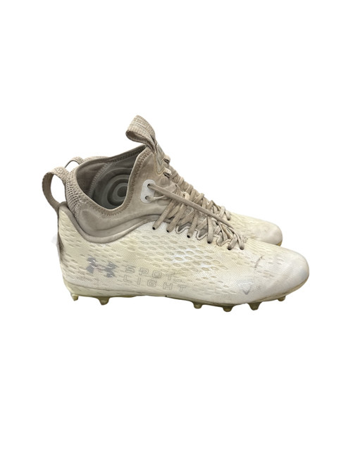 Vist Large View of Product Image Which is Used Under Armour Adult FB Cleats White Senior 9.5