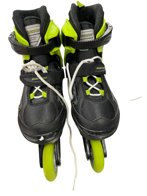 Vist Large View of Product Image Which is Used Bladerunner ADJ INLINES Junior Rec Fitness Skates Green Adjustable