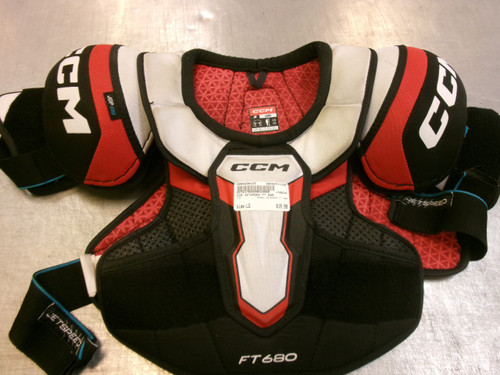 Vist Large View of Product Image Which is Used CCM JETSPEED FT 680 Junior Shoulder Pads LG