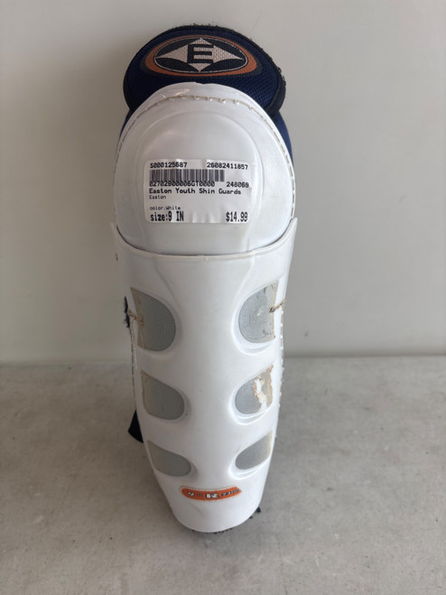 Vist Large View of Product Image Which is Used Easton Youth Shin Guards White 9"