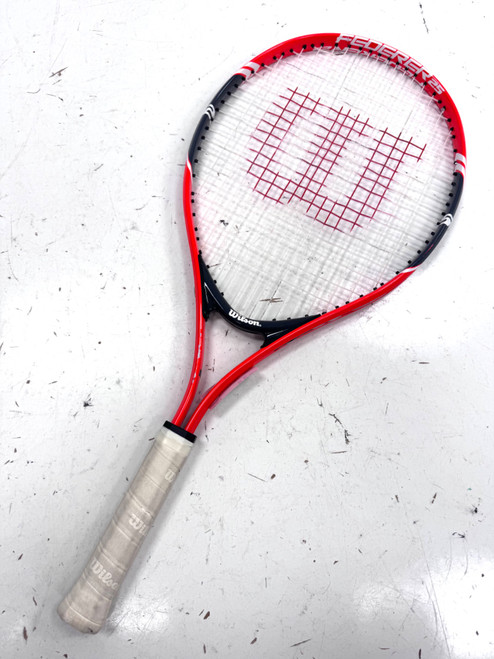 Vist Large View of Product Image Which is Used Wilson FEDEREER 25 INCH Junior Tennis Racquet Red 25"