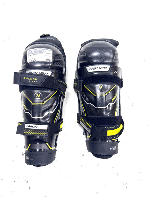 Vist Large View of Product Image Which is Used Bauer MACH Junior Shin Guards Black 9"