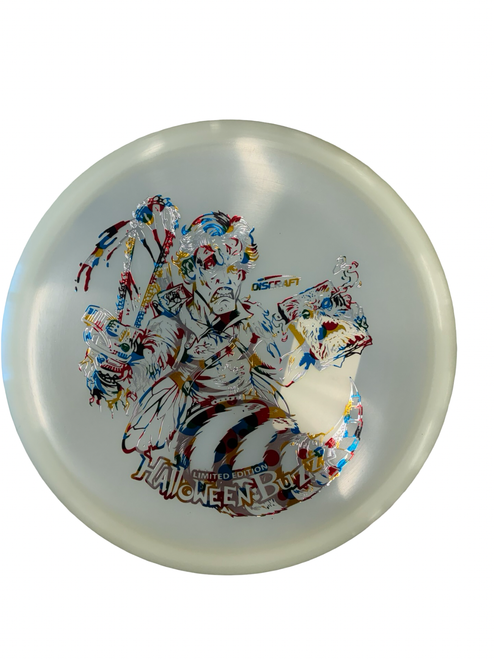 Vist Large View of Product Image Which is Used Discraft HALLOWEEN BUZZZ NITE GLO Disc Golf Mid Range White