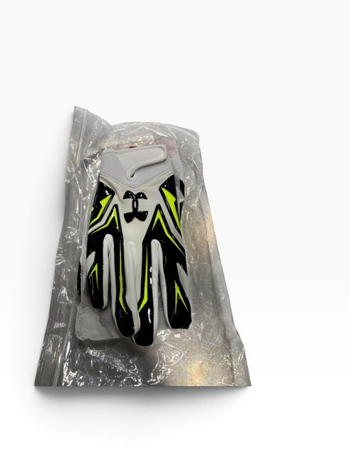 Vist Large View of Product Image Which is Used Under Armour FB Gloves White And Black LG