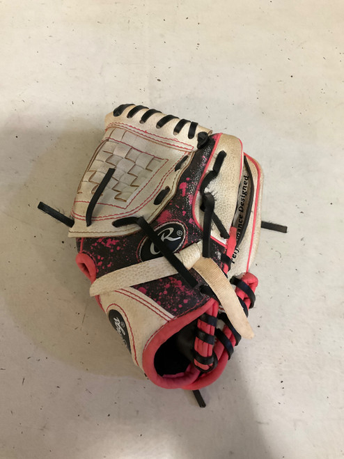 Vist Large View of Product Image Which is Used Rawlings PLAY MAKER SERIES BB/SB Glove RH Throw White 9"