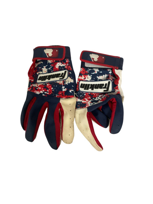 Vist Large View of Product Image Which is Used Franklin BB/SB Batting Gloves Navy Blue LG