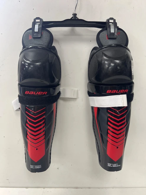 Vist Large View of Product Image Which is Used Bauer LIL SPORT Youth Shin Guards Black 10"