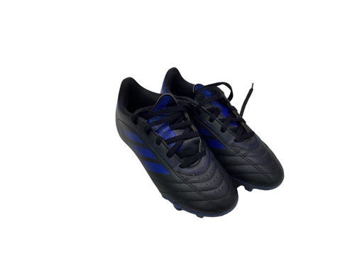 Vist Large View of Product Image Which is Used Adidas GOLETTO Soccer Cleats Black And Navy Blue Junior 01.5