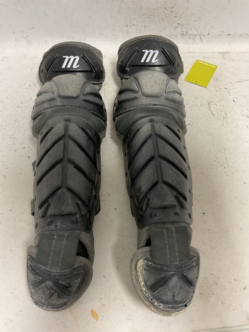 Vist Large View of Product Image Which is Used Marucci CATCHER SHIN GUARDS Catchers Leg Guards Black Intermed
