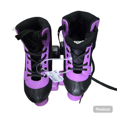 Vist Large View of Product Image Which is Used CRAZY ADJ 12-2 QUAD SKATES Junior Roller Quad Skates Purple Adjustable