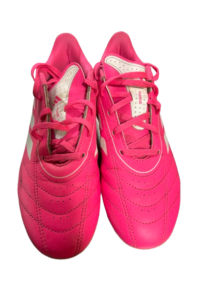 Vist Large View of Product Image Which is Used Adidas Soccer Cleats Pink Senior 6