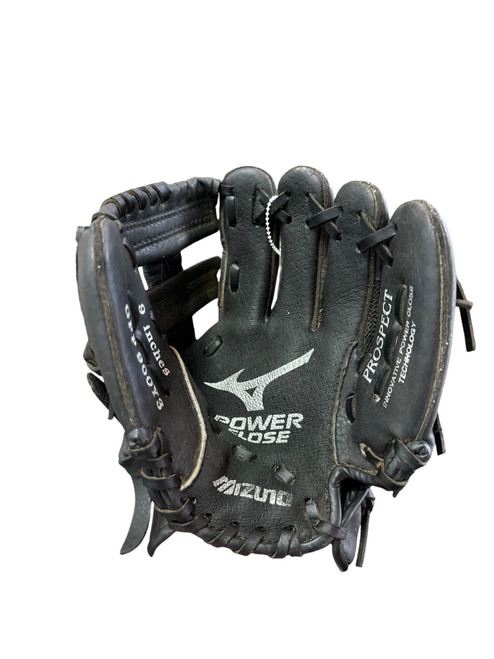 Vist Large View of Product Image Which is Used Mizuno POWER CLOSE BB/SB Glove RH Throw Black 9"