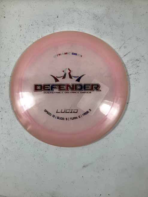 Vist Large View of Product Image Which is Used Dynamic Discs LUCID DEFENDER Disc Golf Driver Pink 169g