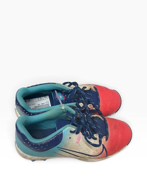 Vist Large View of Product Image Which is Used Nike BOMB POP BB/SB Cleats White/Red/Navy Junior 03.5