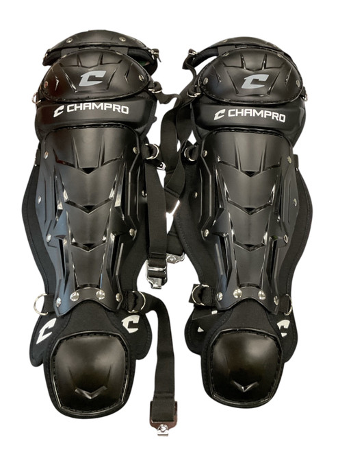Vist Large View of Product Image Which is Used Champro CG111B Catchers Leg Guards Black Junior