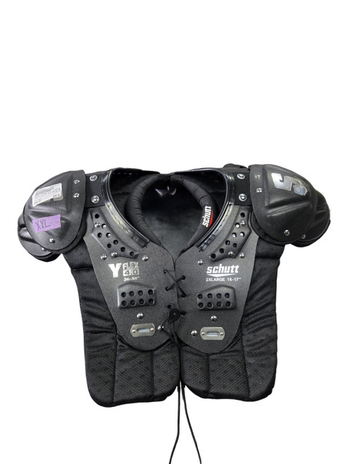Vist Large View of Product Image Which is Used Schutt Y FLEX 4.0 YOUTH SHOULDER PADS FB Shoulder Pads Black 2X
