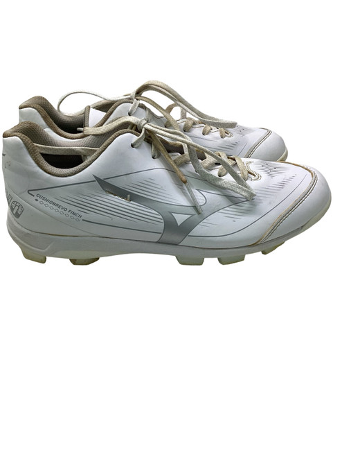 Vist Large View of Product Image Which is Used Mizuno CUSHIONED FINCH BB/SB Cleats White Senior 8.5