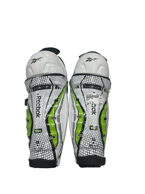 Vist Large View of Product Image Which is Used Reebok 16K Junior Shin Guards White 12"
