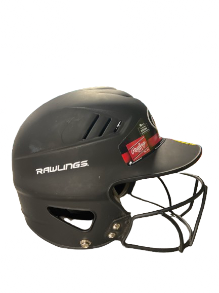 Vist Large View of Product Image Which is Used Rawlings VAPOR W/ MASK Batting Helmet w/Mask Black S/M