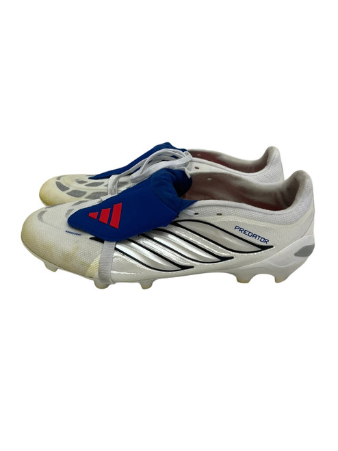 Vist Large View of Product Image Which is Used Adidas Predator Mens 10 Soccer Cleats White And Royal Blue  