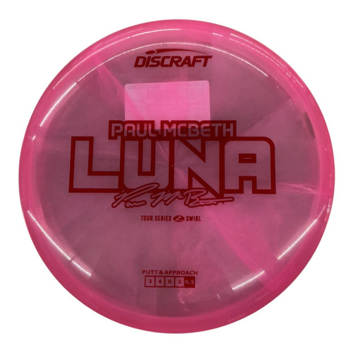 Vist Large View of Product Image Which is Used Discraft TOUR SERIES LUNA Disc Golf Putter Pink 172g