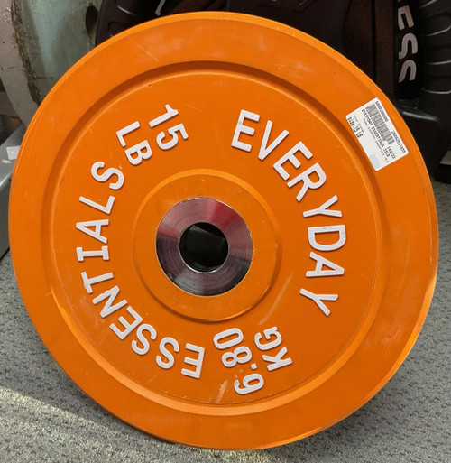 Vist Large View of Product Image Which is Used EVERYDAY ESSENTIALS 15LB Olympic Plate (Each) Orange 15 lb