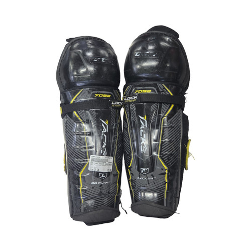 Vist Large View of Product Image Which is Used CCM 7092 SENIOR SHIN GUARDS Senior Shin Guards Black 14"