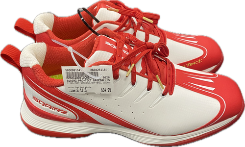 Vist Large View of Product Image Which is Used SQAIRZ PRO-TECT BASEBALL/SOFTBALL CLEATS BB/SB Cleats Red And White Senior 11.5