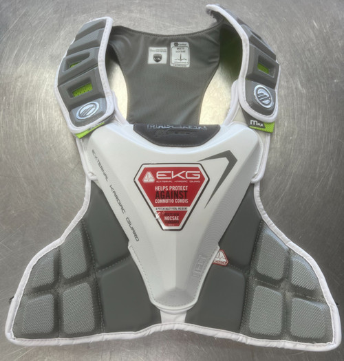 Vist Large View of Product Image Which is Used Maverik MAX LAX Goalie Chest M White L/XL