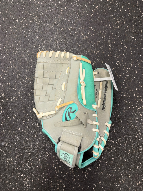 Vist Large View of Product Image Which is Used Rawlings WPL11GM BB/SB Glove RH Throw Grey 11"