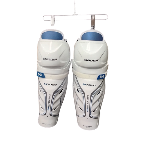Vist Large View of Product Image Which is Used Bauer NEXUS 7000 Senior Shin Guards White 16"