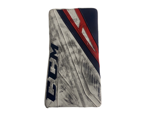 Vist Large View of Product Image Which is Used CCM EFLEX 4.9 Senior Goalie Blocker White/Navy/Red