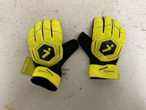 Vist Large View of Product Image Which is Used Storelli EXOSHIELD GLADIATOR RECRUIT Soccer Goalie Gloves Yellow 8