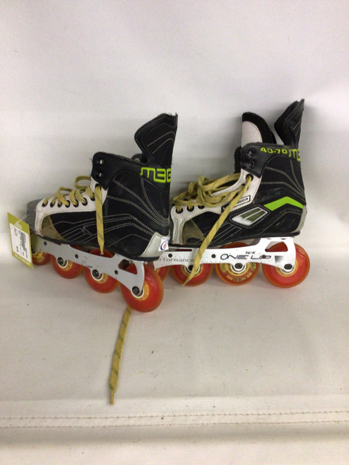 Vist Large View of Product Image Which is Used Bauer MEGA 40-70 Senior Aggressive Skates Green Senior 6