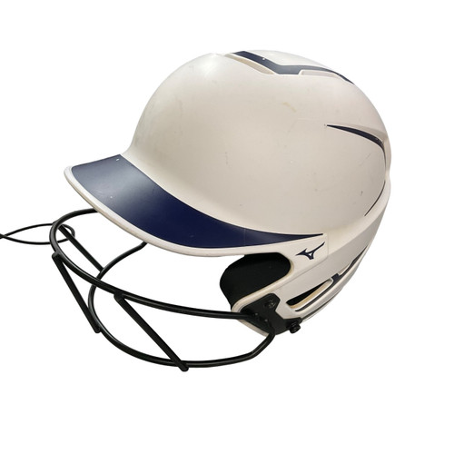 Vist Large View of Product Image Which is Used Mizuno F6 YOUTH Batting Helmet w/Mask White Fits all