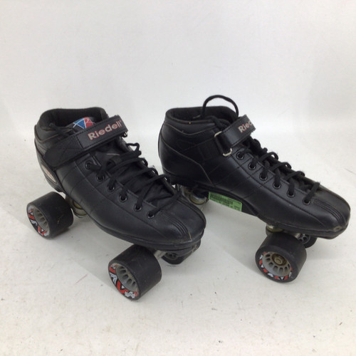 Vist Large View of Product Image Which is Used Riedell R3 CAYMAN SR 10 QUAD SKATES Senior Roller Quad Skates Black Senior 10
