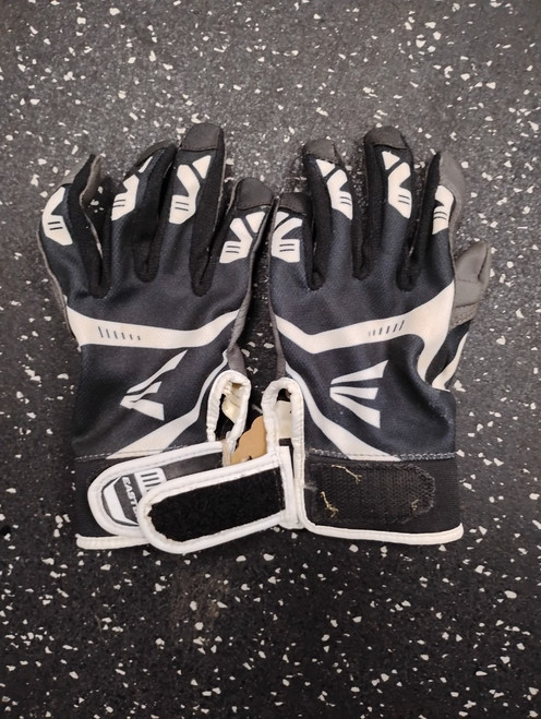 Vist Large View of Product Image Which is Used Easton BB/SB Batting Gloves Black And White M/L
