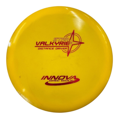 Vist Large View of Product Image Which is Used Innova STAR VALKYRIE PFN Disc Golf Driver Yellow 168g