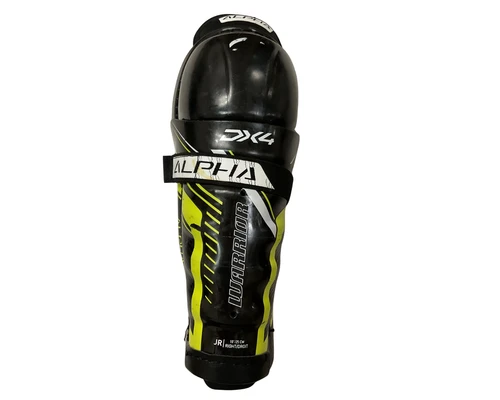 Vist Large View of Product Image Which is Used Warrior ALPHA DX4 Junior Shin Guards Black 10"