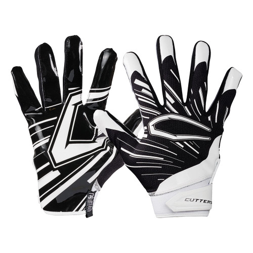 Vist Large View of Product Image Which is Shock DR Game Day Pro Youth Football Receiver Gloves, Black/White 