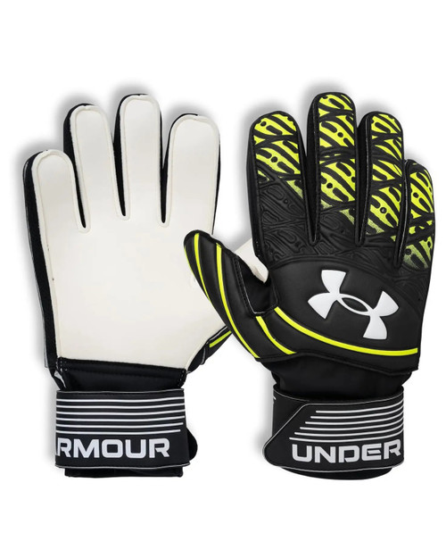 Vist Large View of Product Image Which is Under Armour Magnetico Pro Keeper Soccer Goalie Gloves, Black/Yellow/White
