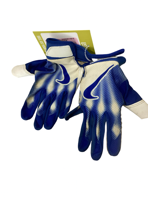 Vist Large View of Product Image Which is Used Nike BB/SB Batting Gloves Royal Blue And White S/M