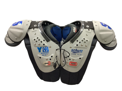 Vist Large View of Product Image Which is Used Schutt Y FLEX 4.2 LARGE FB Shoulder Pads Grey LG