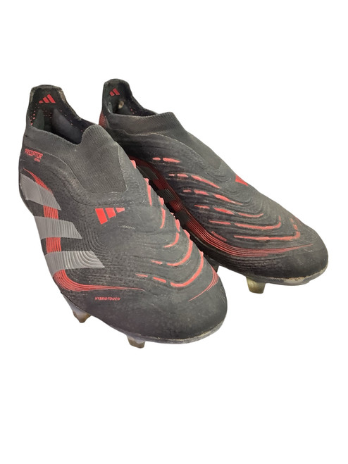 Vist Large View of Product Image Which is Used Adidas PREDATOR Soccer Cleats Black And Red Senior 7.5