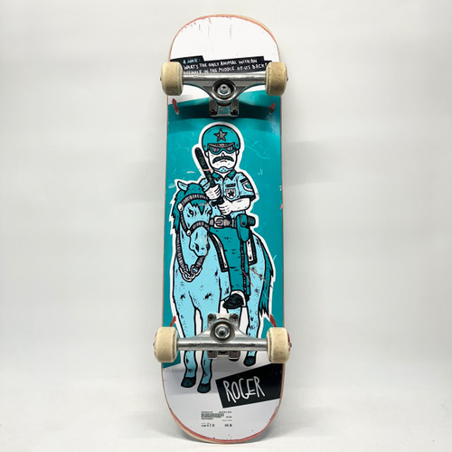 Vist Large View of Product Image Which is Used ROGER Complete Skateboard Teal 8 1/2"