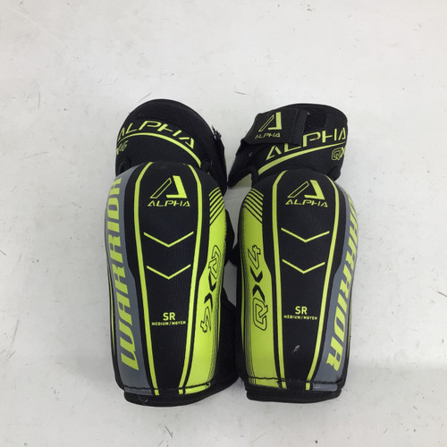 Vist Large View of Product Image Which is Used Warrior ALPHA QX5 SR 16 SHIN GUARDS Senior Shin Guards Black 16"