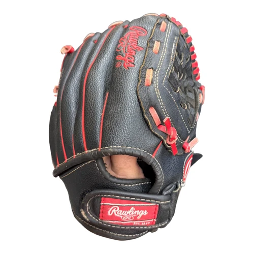 Vist Large View of Product Image Which is Used Rawlings PLAYMAKER SERIES PM110GBS BB/SB Glove RH Throw Black 11"